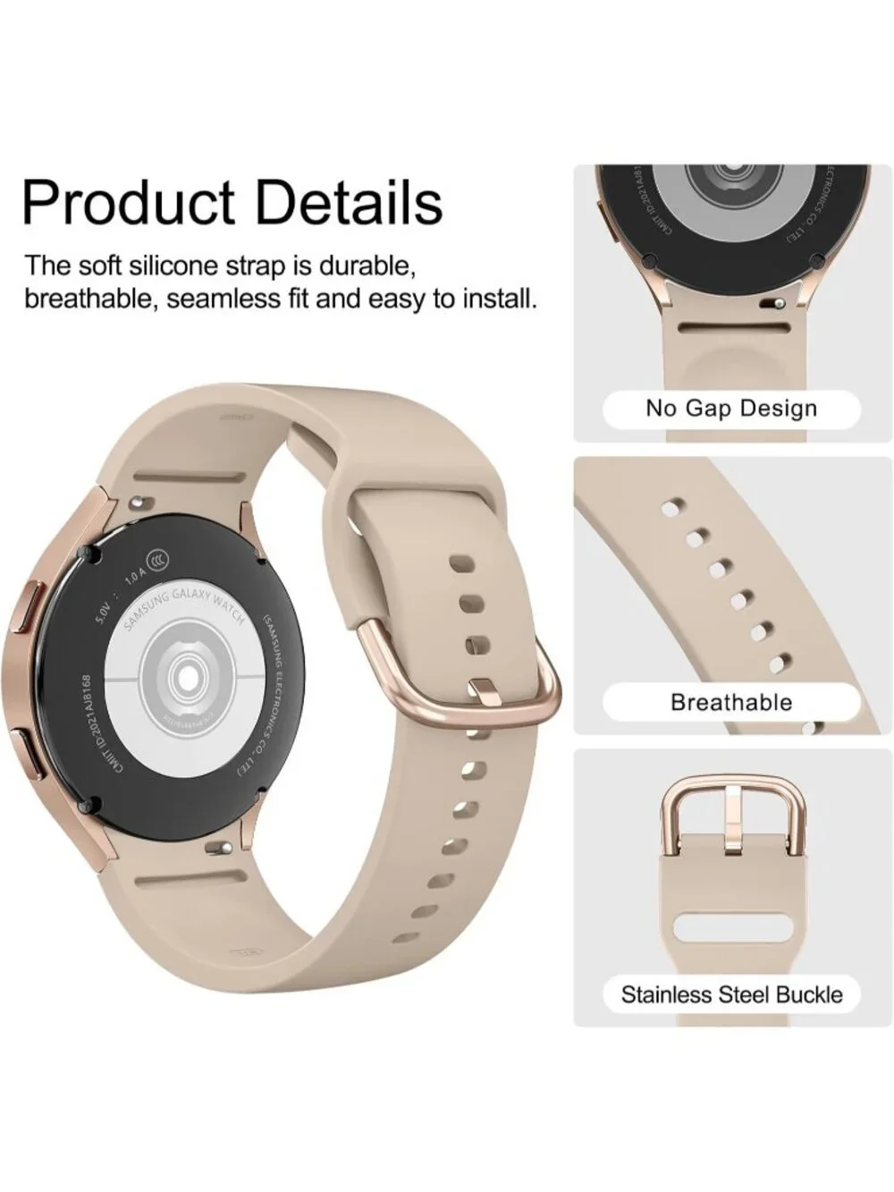 Unisex Milk Tea Analog Silicone Replacement Strap Samsung Galaxy Classic Watch